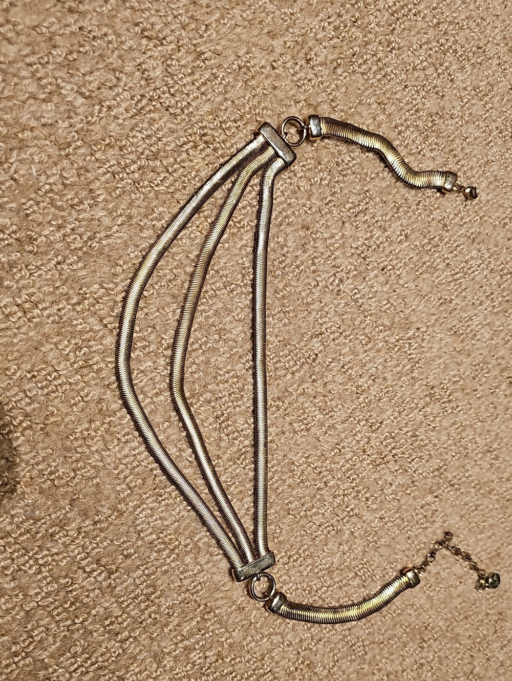 Anne Klein Gold-Tone Triple Strand Snake Chain Necklace